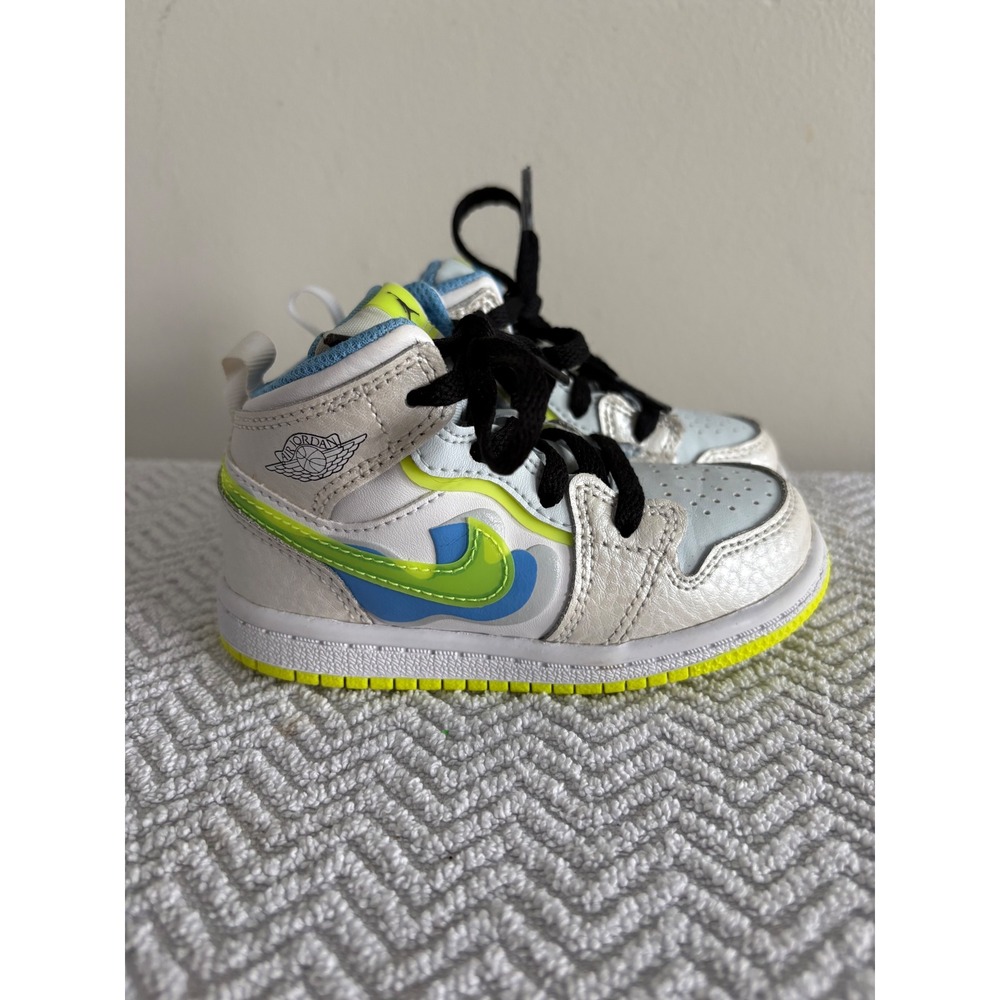 Jordan 1 Mid SE warped swoosh Toddler Sneakers DC9518-100 Size 7C